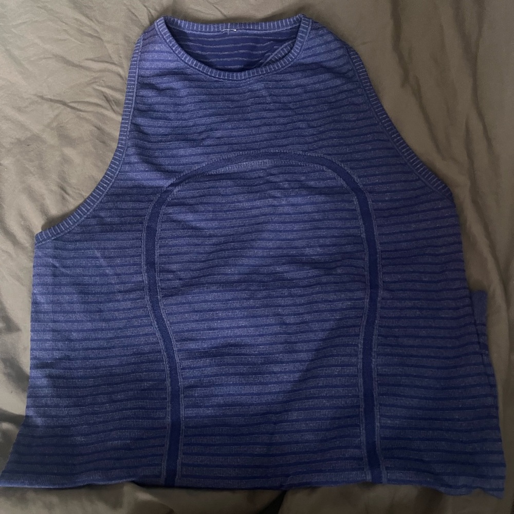 lululemon athletica Blue Striped Tank Top